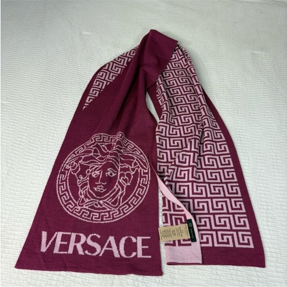Versace Fuchsia and Light Pink Medusa Scarf - Picture 7 of 8
